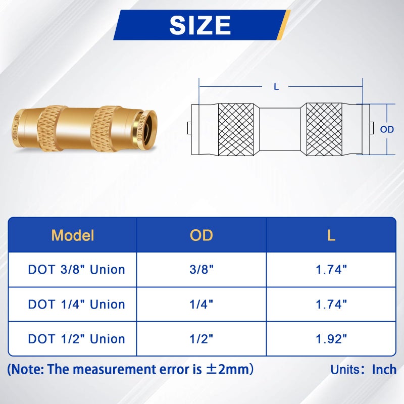 Daptemn 38 DOT Air Line Quick Connect Fittings 5 PCS Air Line Connector - Image 4