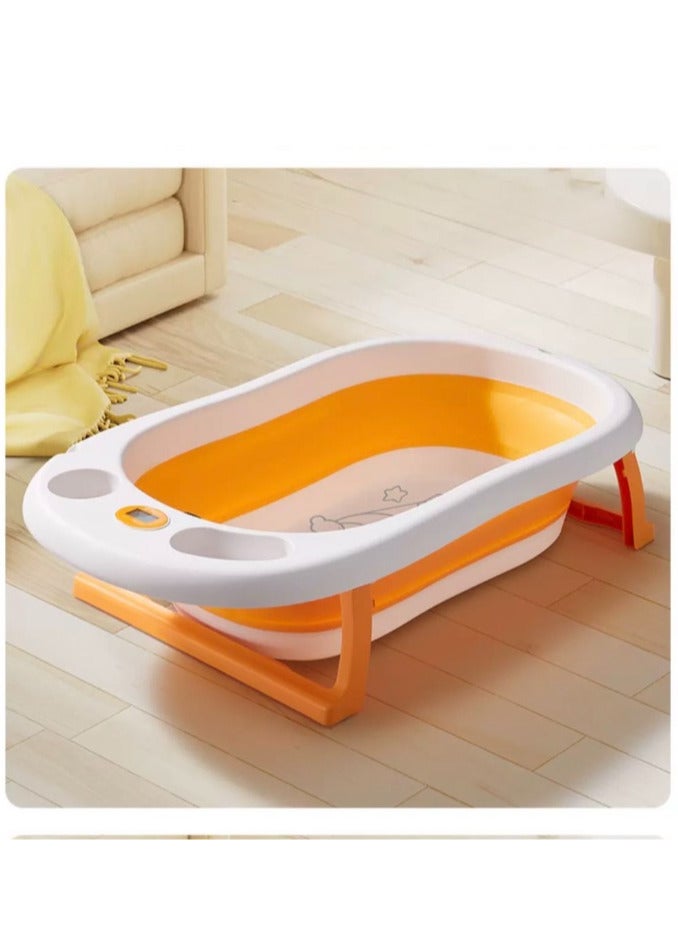 TEN-M JOURNEY Baby Bathtub With Anti Slip Pads Temperature Monitor Bathing Tub Infant Shower Foldable Bath Tub for Kids Tub 0M