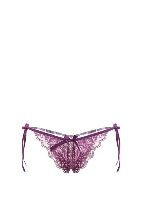 Generic Women Tie Side Bow knot Ribbons  Lace Thongs Panties Adjustable G-String Underwear  - Image 1