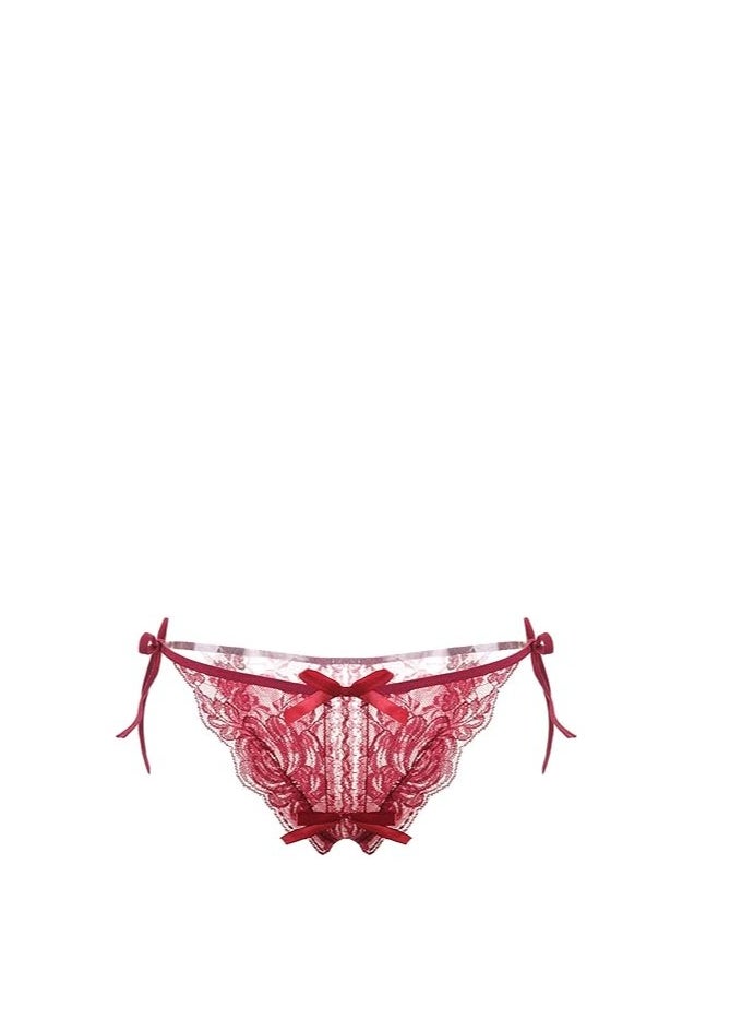 Generic Women Tie Side Bow knot Ribbons  Lace Thongs Panties Adjustable G-String Underwear  - Image 2