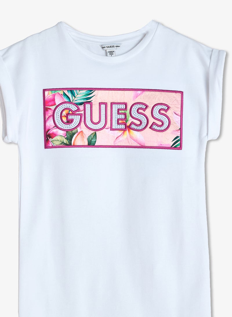 GUESS Youth Graphic Sleeveless Mini Dress - Image 3