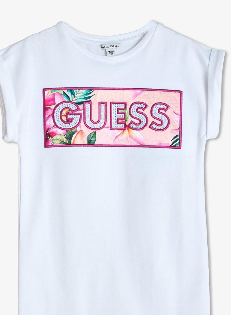 GUESS Youth Graphic Sleeveless Mini Dress - Image 4