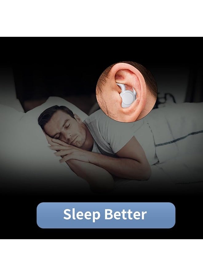 سدادات أذن لتقليل الضوضاء، NRR 40 ديسيبل، سدادات أذن سيليكونية مريحة للغاية وقابلة لإعادة الاستخدام للنوم، الشخير، السباحة، الدراسة، الحفلات الموسيقية، إلغاء الضوضاء وحماية السمع باللون الرمادي - Image 5