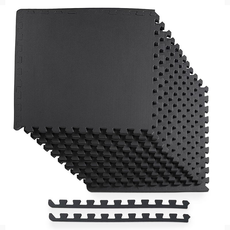 BalanceFrom 24x24 Inch EVA Interlocking Foam Exercise Tile Mat â€“ Non-Slip Puzzle Flooring for Home Gym, Fitness Studio, or Playroom with Multiple Thickness, Coverage Sizes and Color Options - Image 1