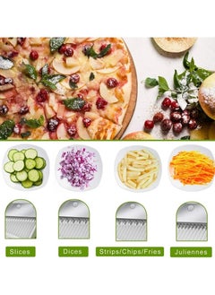 RAQTA Slicer 5 in 1 Vegetable Chopper Food Potato Cutter, Strips Julienne Dicer Adjustable Thickness 0.1-8 mm Kitchen Chopping Artifact Fast Meal Prep  - Image 5