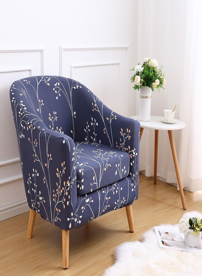 hyha 2 Pieces Printed Tub Chair Slipover with Cushion Cover, Removable Stretch Club Chair Cover for IKEA Tullsta, Armchair Slipover Furniture Protector for Living Room, Grey - Image 5