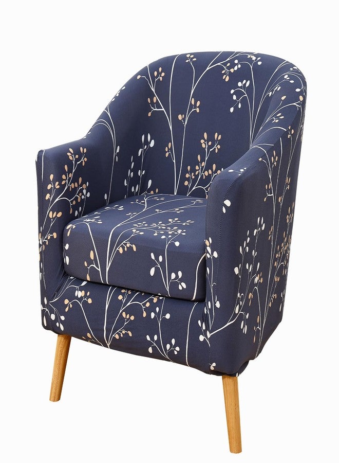 hyha 2 Pieces Printed Tub Chair Slipover with Cushion Cover, Removable Stretch Club Chair Cover for IKEA Tullsta, Armchair Slipover Furniture Protector for Living Room, Grey - Image 1