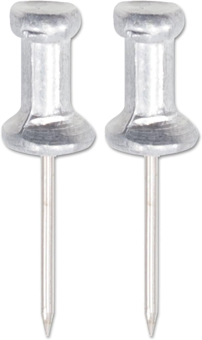 Advantus Aluminum Head Push Pins, Steel 5/8-Inch Point, Silver, 100 per Box (CPAL5) (Pack of 2) - Image 1