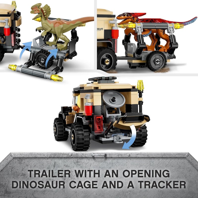 LEGO Jurassic World Pyroraptor & Dilophosaurus Transport 76951 Building Kit; Fun Toy for Creative Kids Aged 7 and Up, Ramadan Gift Idea for Boys and Girls (254 Pieces) - Image 5