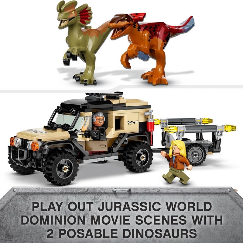 LEGO Jurassic World Pyroraptor & Dilophosaurus Transport 76951 Building Kit; Fun Toy for Creative Kids Aged 7 and Up, Ramadan Gift Idea for Boys and Girls (254 Pieces) - Image 3