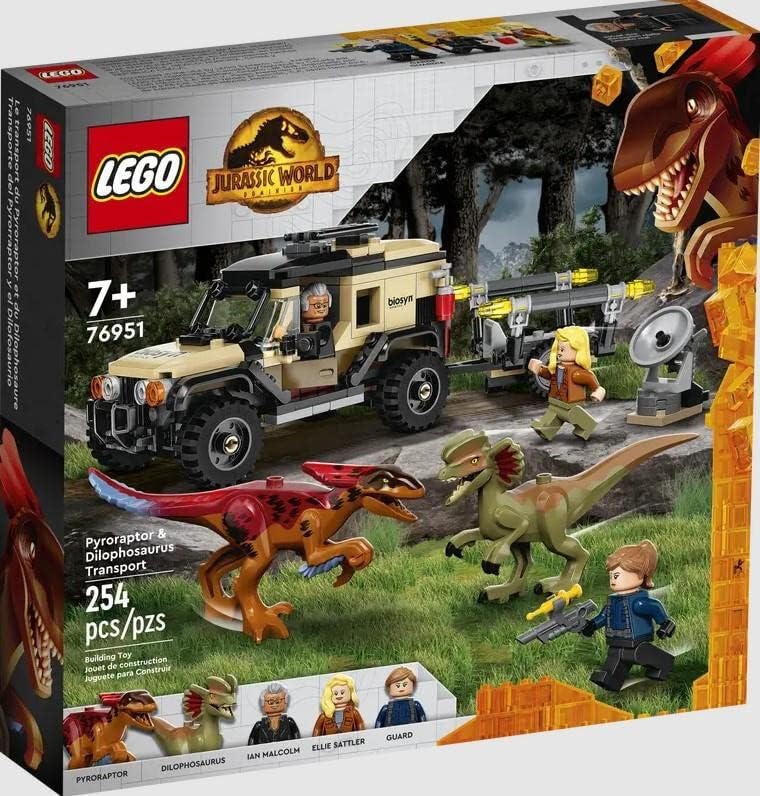 LEGO Jurassic World Pyroraptor & Dilophosaurus Transport 76951 Building Kit; Fun Toy for Creative Kids Aged 7 and Up, Ramadan Gift Idea for Boys and Girls (254 Pieces) - Image 4