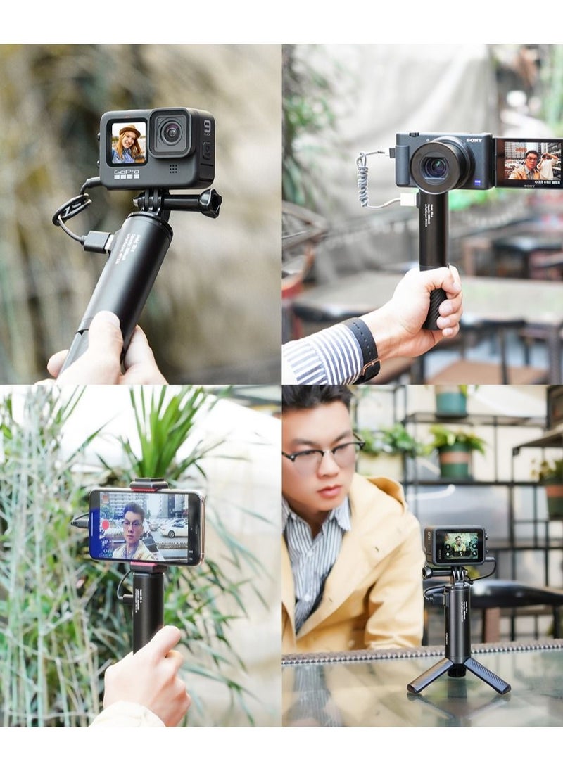 Ulanzi - BG-4 Mini Tripod with 5000mAh Power Bank Hand Grip Portable Monopod 1/4 Screw for GoPro Camera Phone Holder - Image 1