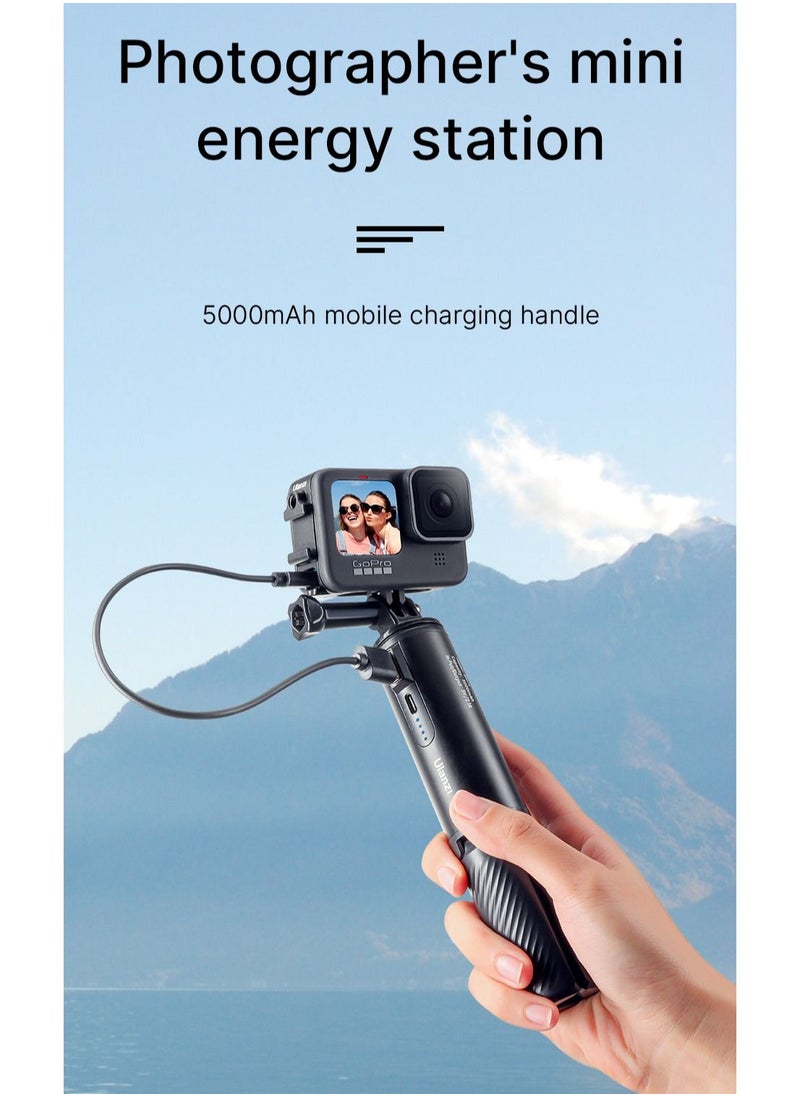 Ulanzi - BG-4 Mini Tripod with 5000mAh Power Bank Hand Grip Portable Monopod 1/4 Screw for GoPro Camera Phone Holder - Image 1