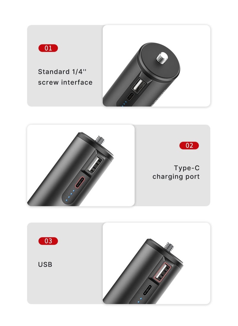 Ulanzi - BG-4 Mini Tripod with 5000mAh Power Bank Hand Grip Portable Monopod 1/4 Screw for GoPro Camera Phone Holder - Image 1