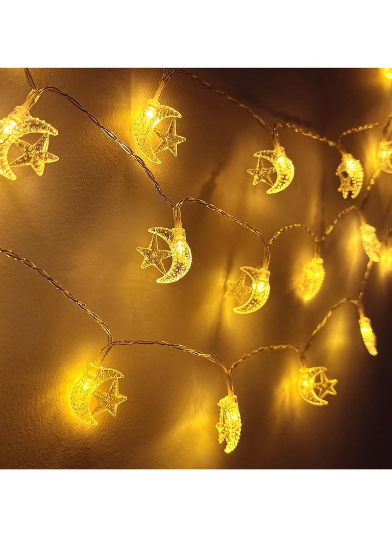 جورونب رمضان خيط 20 مصباح LED يعمل بالبطارية، 9.8 قدم، 20 مصباح LED، للاستخدام الداخلي والحديقة المنزلية والحفلات والفناء  - Image 2