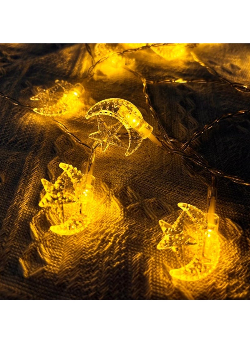 جورونب رمضان خيط 20 مصباح LED يعمل بالبطارية، 9.8 قدم، 20 مصباح LED، للاستخدام الداخلي والحديقة المنزلية والحفلات والفناء  - Image 5