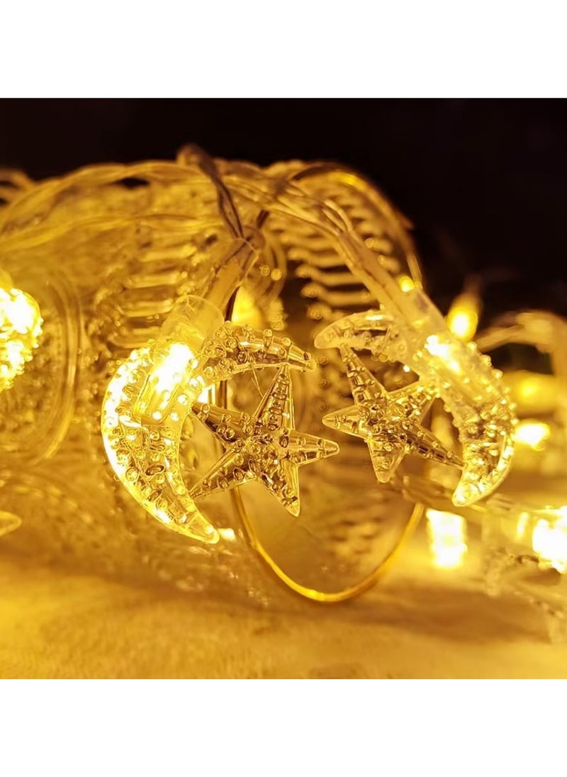 جورونب رمضان خيط 20 مصباح LED يعمل بالبطارية، 9.8 قدم، 20 مصباح LED، للاستخدام الداخلي والحديقة المنزلية والحفلات والفناء  - Image 4