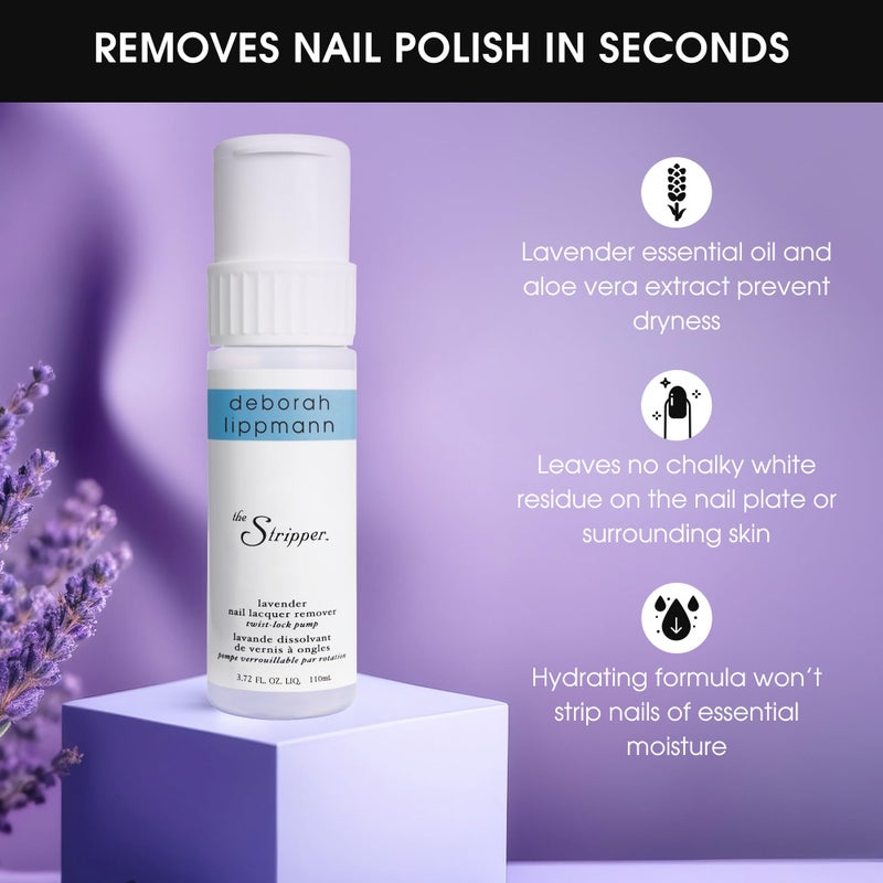 Deborah Lippmann The Stripper | Nail Polish Remover, Fast-Acting | Hydrating Aloe Vera to Prevent Dryness & No Chalky Residue | Lavender Scent - Image 3