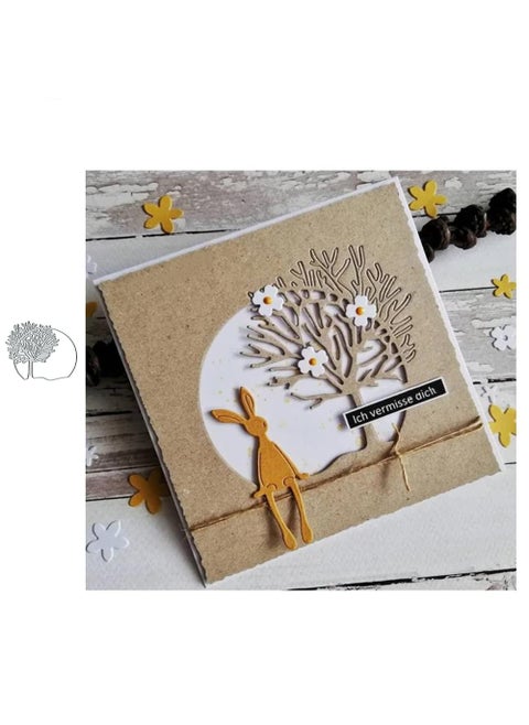 Tree Circle Frame Cutting Die Cuts DIY Crafts Template Tree Circle Frame Scrapbook Cards Cutting Dies Cut Stencils for DIY Embossing Card Making Decorative Paper Dies Scrapbooking