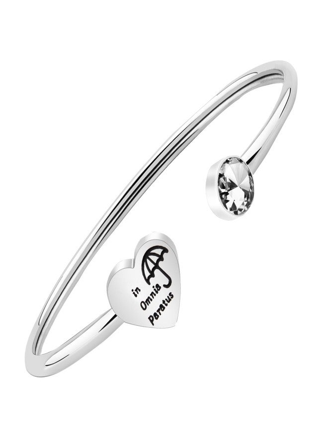 PLITI In Omnia Paratus Bracelet Ready for Anything Cuff Bangle The Motto of The Life and Death Brigade Inspirational Jewelry (In Omnia Paratus silver) - Image 1