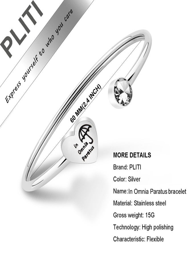 PLITI In Omnia Paratus Bracelet Ready for Anything Cuff Bangle The Motto of The Life and Death Brigade Inspirational Jewelry (In Omnia Paratus silver) - Image 2