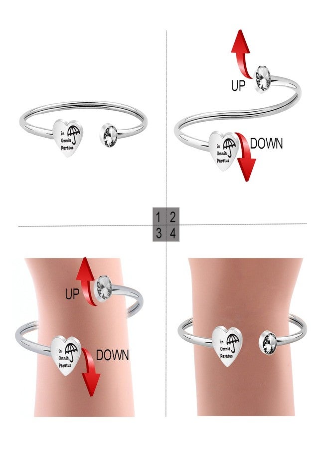 PLITI In Omnia Paratus Bracelet Ready for Anything Cuff Bangle The Motto of The Life and Death Brigade Inspirational Jewelry (In Omnia Paratus silver) - Image 3