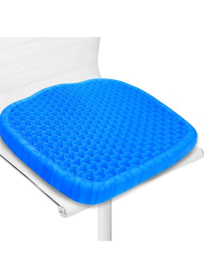 Double Thick Gel Seat Cushion Breathable Cooling Chair Pad for Office Car Home Wheelchair Pressure Relief Comfortable Sitting Support Large Size - Image 1