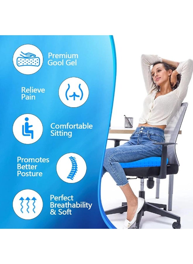 Double Thick Gel Seat Cushion Breathable Cooling Chair Pad for Office Car Home Wheelchair Pressure Relief Comfortable Sitting Support Large Size - Image 4