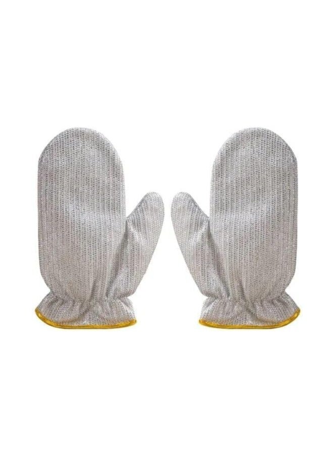 Gloves for cleaning metal surfaces, cleaning wires and washing dishes, metal cleaning supplies [2 pcs] - Image 1