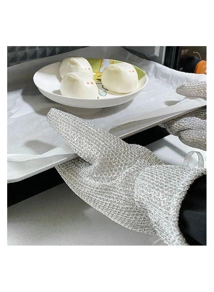 Gloves for cleaning metal surfaces, cleaning wires and washing dishes, metal cleaning supplies [2 pcs] - Image 4