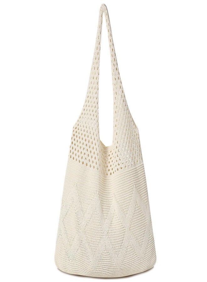 Pleneal Crochet Tote Bag, Mesh Beach Bag, Knitted Shoulder Beach Bags for Women Vacation Aesthetic Hobo Tote Bags - Image 1