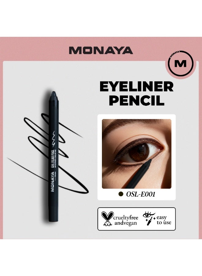 مونايا E001 كُحل آيلاينر قلم – ناعم جدًا، ثابت لفترة طويلة، ما بيلطّخش، لتحديد قوي وراحة طول اليوم (أسود) - Image 1