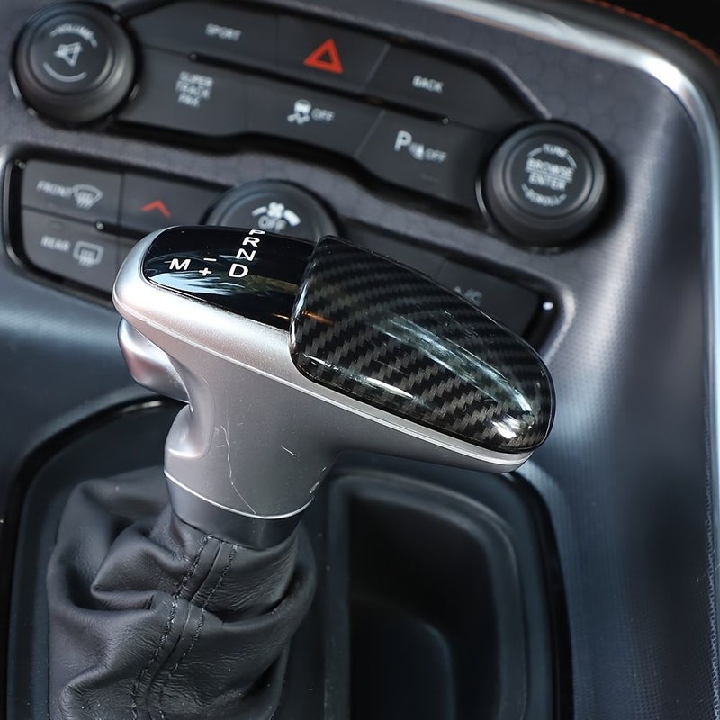 Yellow Carbon Fiber Gear Shift Knob Cover Compatible With Dodge Challenger 2015 2016 2017 2018 2019 2020 Dodge Charger 2015 2016 2017 2018 2019 2020 Dodge Durango 2018 2019 2020 - Image 5