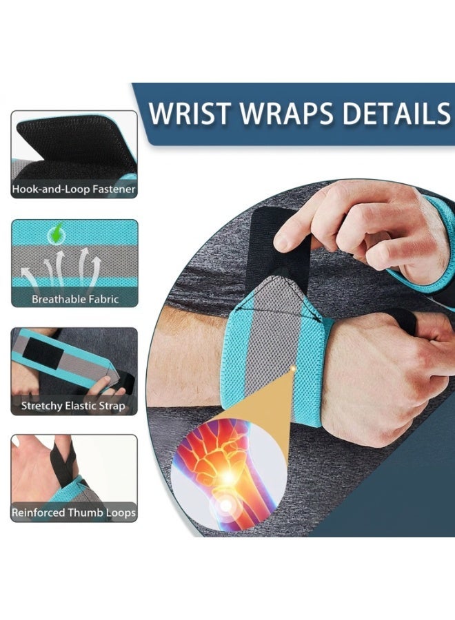 Pair Wrist Straps Hand Wrist Wraps with Thumb Loop, Adjustable Wrist Brace Support Sports Wristband - Image 2