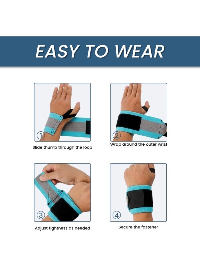 Pair Wrist Straps Hand Wrist Wraps with Thumb Loop, Adjustable Wrist Brace Support Sports Wristband - Image 4
