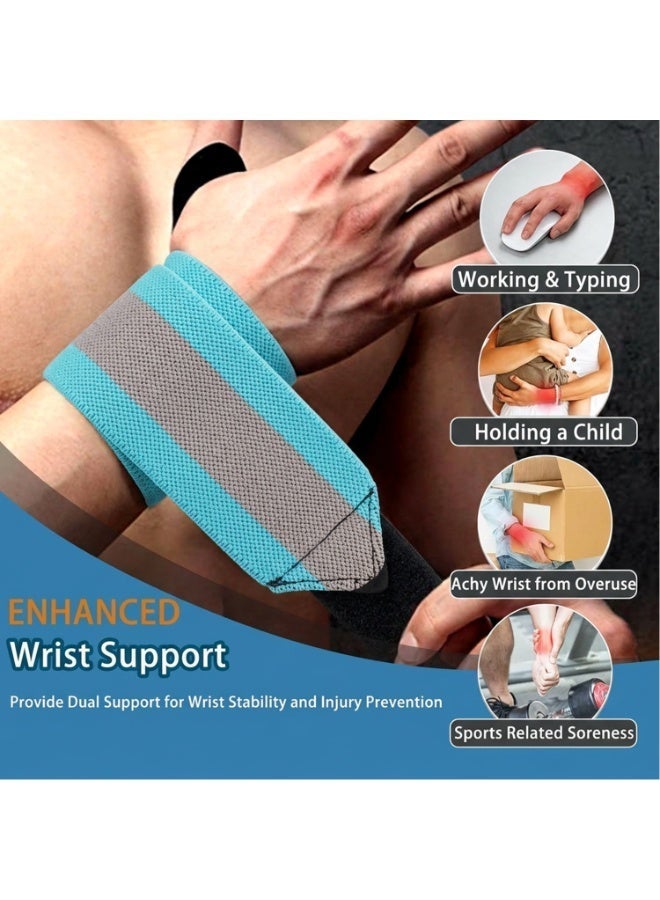 Pair Wrist Straps Hand Wrist Wraps with Thumb Loop, Adjustable Wrist Brace Support Sports Wristband - Image 3