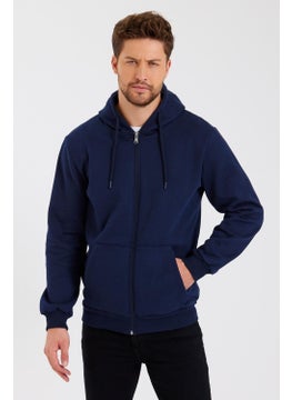 mmetalic Metalic Claret Red Kangaroo Pocket Hooded Zippered Cotton Inside Men's Sweatshirt  - Image 3