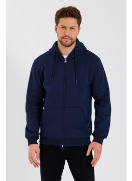 mmetalic Metalic Claret Red Kangaroo Pocket Hooded Zippered Cotton Inside Men's Sweatshirt  - Image 1