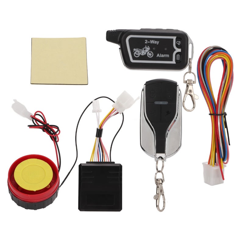 Two Way Motorcycle Alarm System: Bidirectional Vibration & Sound Alert - LCD Remote Control With Anti Theft, Remote Start, Vehicle Search for Motorcycle Owners - Image 1