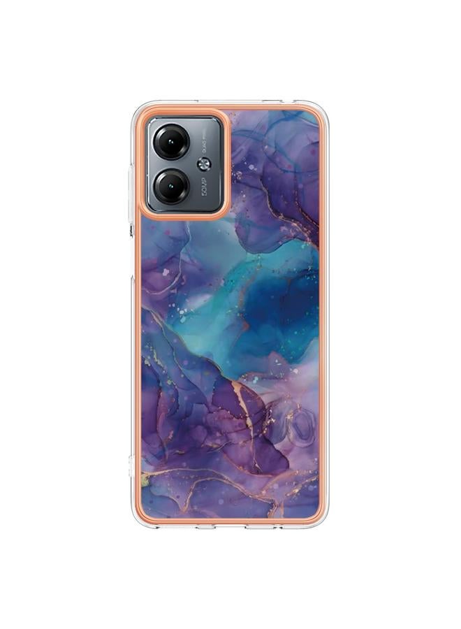 S-TOP Case For Motorola Moto G14 Electroplating Marble Dual-side IMD Phone Case - Image 2
