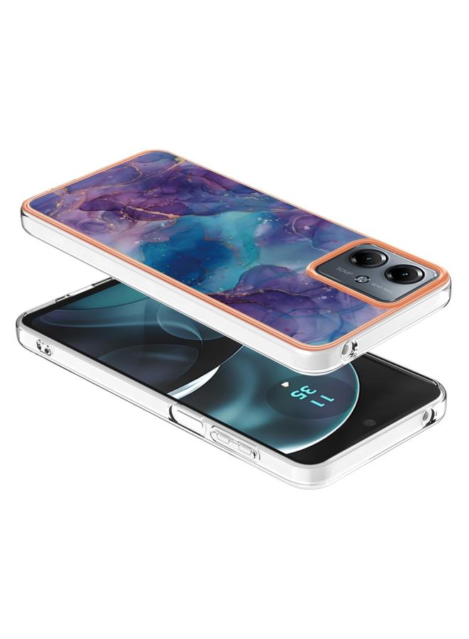 S-TOP Case For Motorola Moto G14 Electroplating Marble Dual-side IMD Phone Case - Image 3