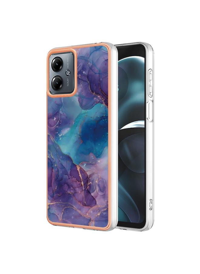 S-TOP Case For Motorola Moto G14 Electroplating Marble Dual-side IMD Phone Case - Image 1