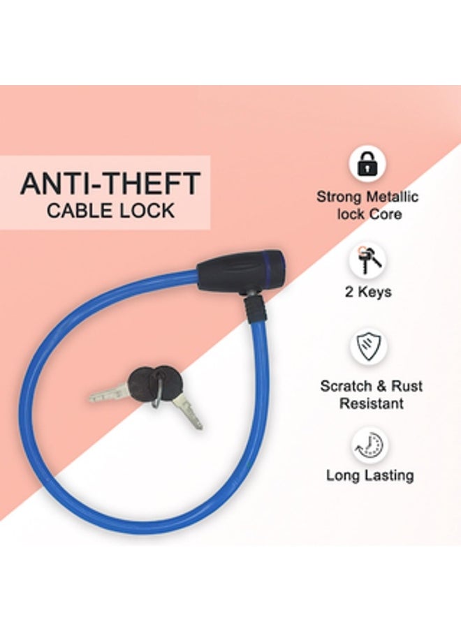 Biella Anti-Theft Bike Bicycle Lock Cable Coil For Castle Motorcycle Cycle Mtb Bike Security Lock With 2 Keys  - Image 2