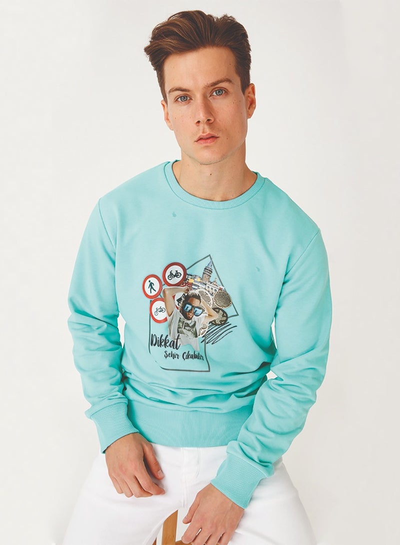 Biggdesign Men’s Sweatshirt, Nature Stop Print Sweatshirt for Men, Sweatshirt for Men, Long Sleeve, Soft & Thick Fabric - Image 1