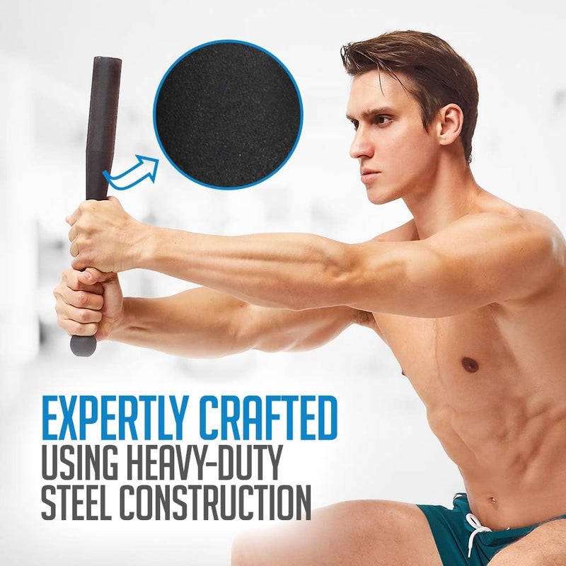 Logest Steel Mace Exercise Club - Heavy Duty Steel Indian Clubs Perfect for Strength Training and Rehabilitation Improves Grip and Full Body Workouts Available in 5 10 15 20 25 30 Pounds - Image 3