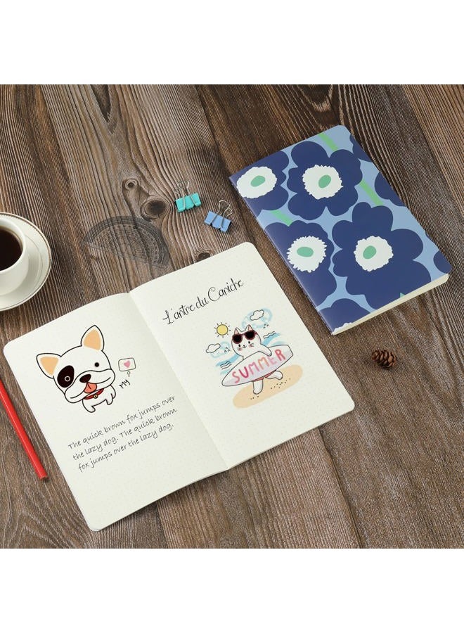 XYark 12 Pack Flower Design Dot Grid Notebook Journals Bulk for Traveler, Student and Office, Composition Subject Sketchbook Notebooks with Dotted Grid Paper, 80GSM, 30 Sheets,5.5x 8.3 inch, A5 Size - Image 3