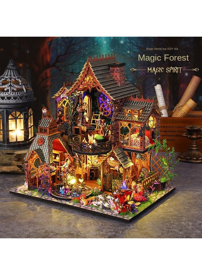 Bluejw DIY Cabin Magic Forest Handmade Assembled Model Villa Decoration Creative Heart-Walking Gift For Men And Women - Image 1