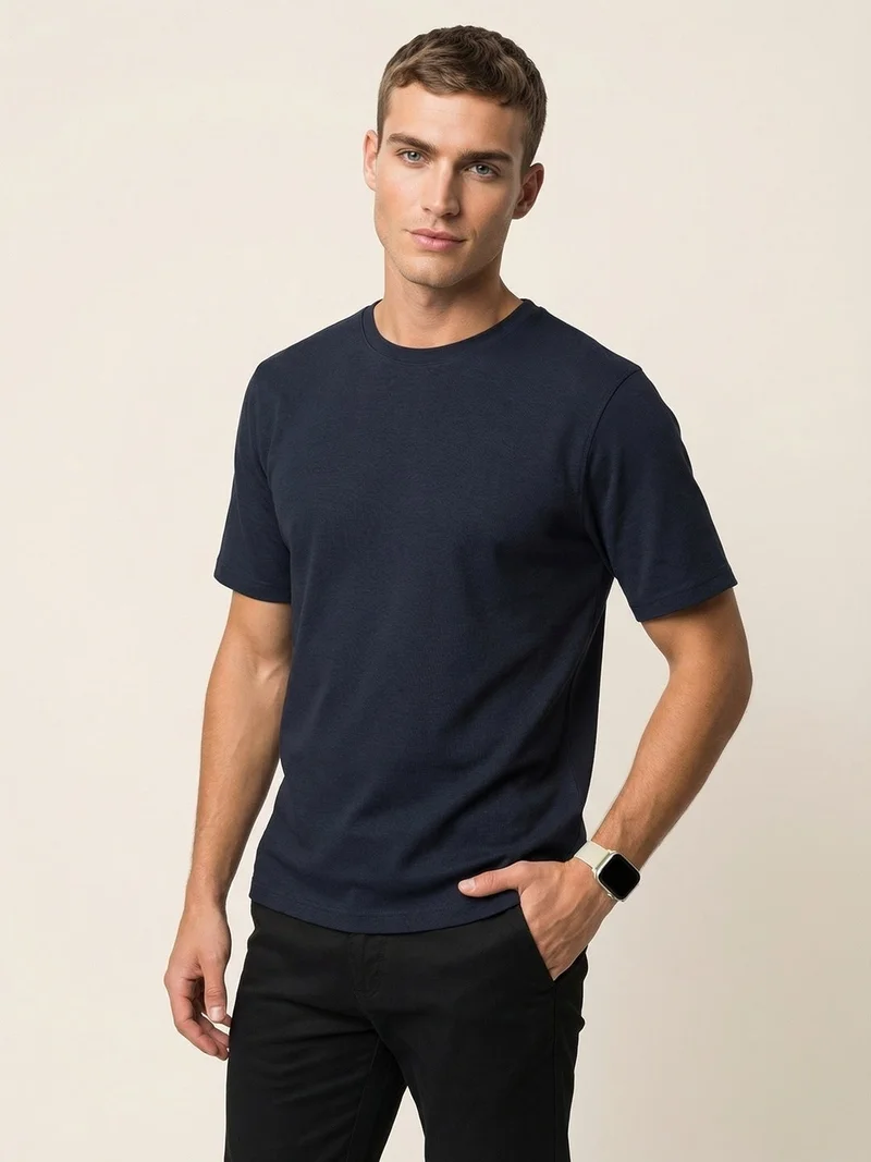 NOBERO Nobero Textured Tees for Men | Active Textured Performance T-Shirt | 100% Polyester | Regular Fit | Round Neck | Breathable & Lightweight