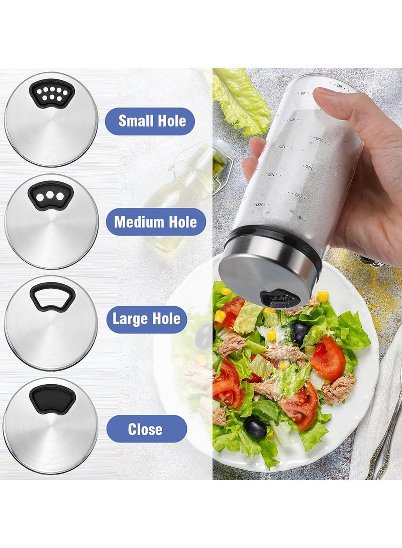 CMGTYYD Salt Pepper Shakers, Moisture Resistant Glass Seasoning Bottles with Adjustable Pour Holes, Spice Jars Container for Kitchen Home Restaurant BBQ Camping Farmhouse Kitchen Accessories - 7oz - Image 3