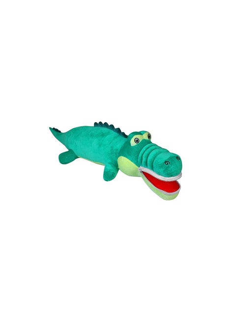 Realistic soft plush toy stuffed crocodile with a zipper to open and close its mouth, size 80 cm
